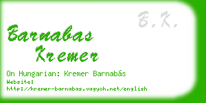 barnabas kremer business card